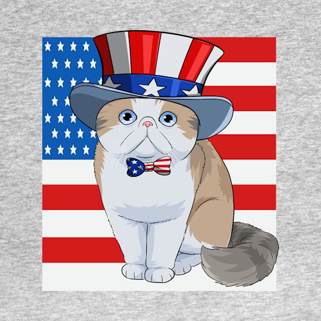 Exotic Shorthair Cat 4th of July by Noseking